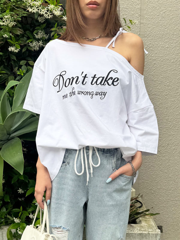 ロゴワンショルカットソートップ